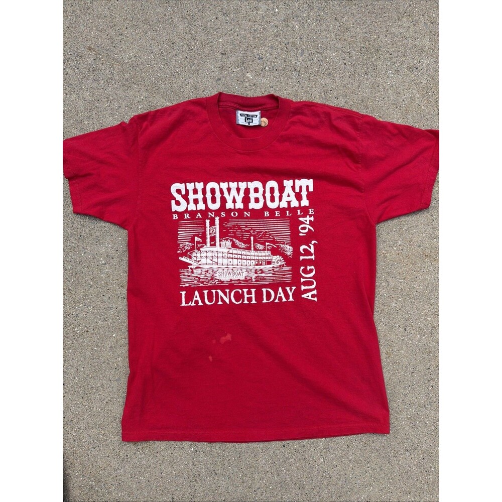 VTG Lee Total Cotton Showboat Branson Belle Launch Day 8/12/94 Mens Red L Shirt